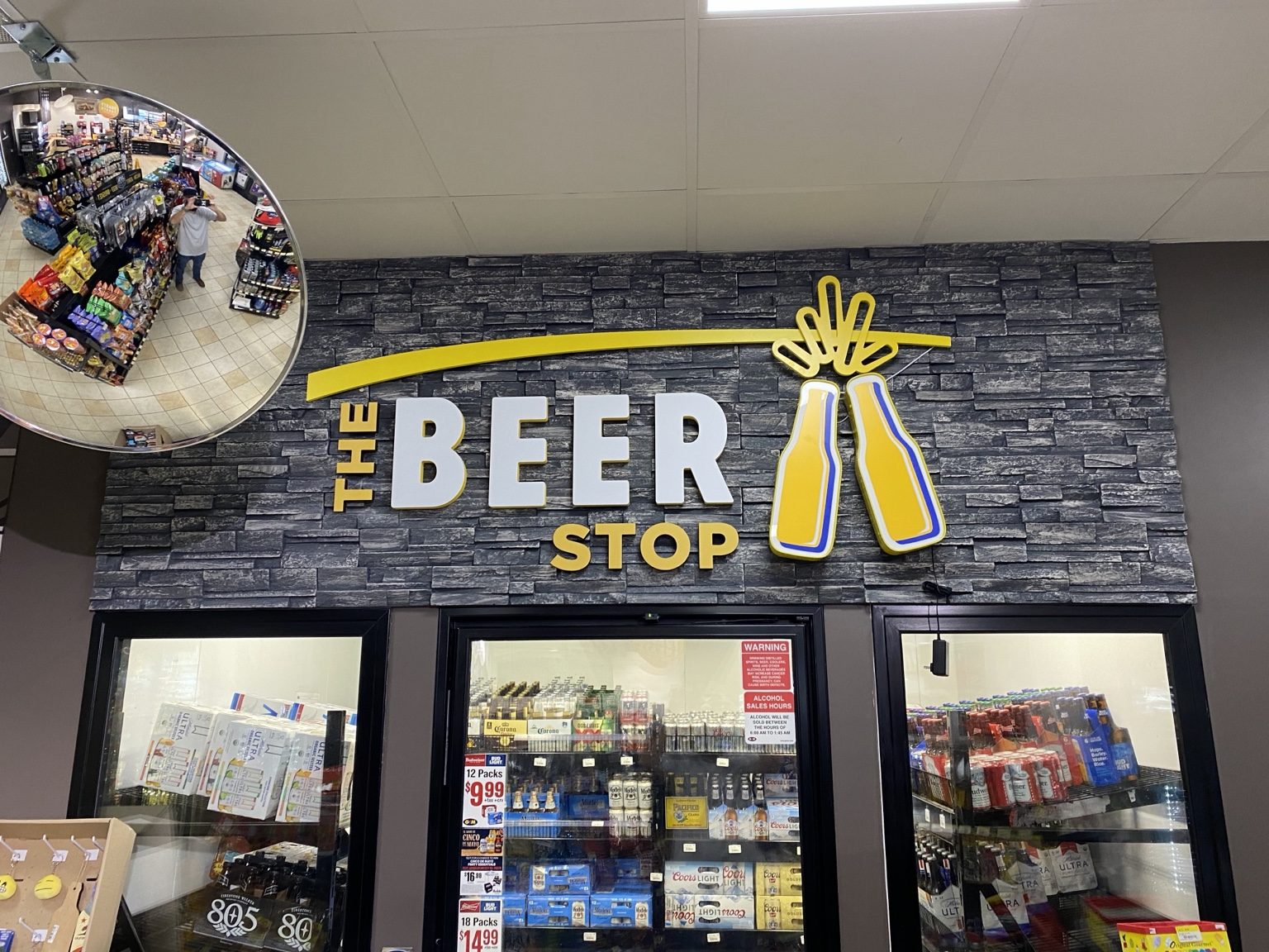 The Beer Stop illuminated interior sign